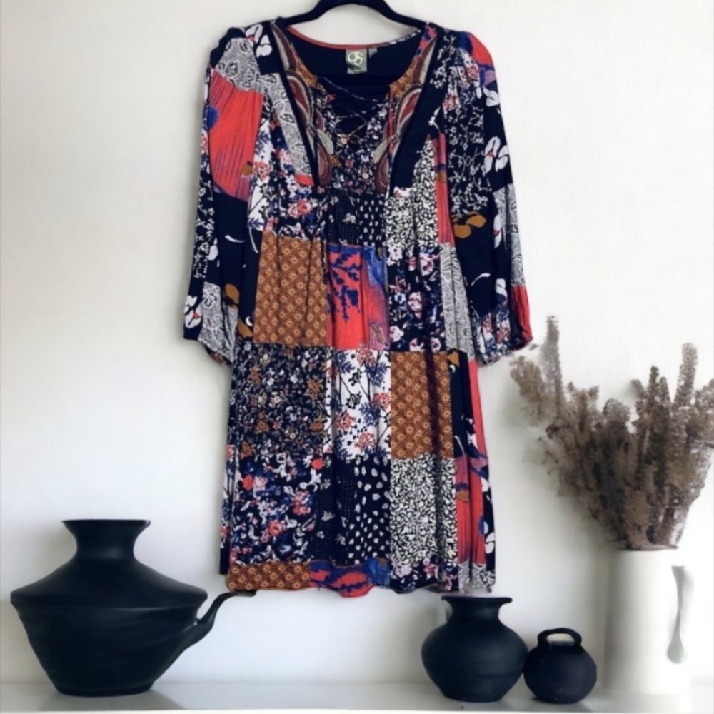 Anthropologie Arcata Patchwork Peasant Dress by One September - Picture 6 of 13